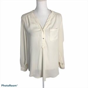 Fervour Ivory Button Down Top Large